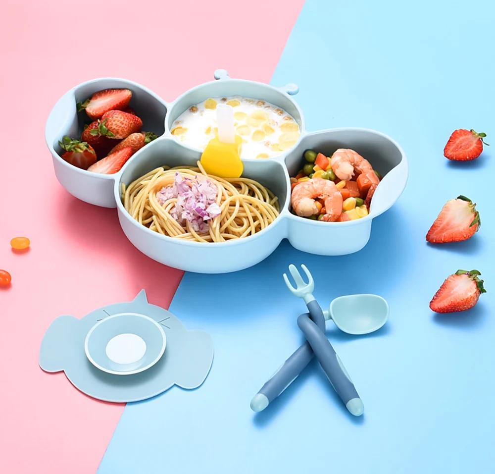 Силиконовая разделительная пластина для пищевых продуктов, новая всасывающая силиконовая детская пластина