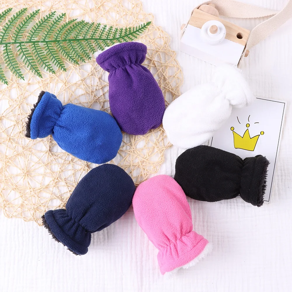 Infant No Scratch Gloves Winter Unisex Toddler Fleece Baby Mittens Newborn  Gloves