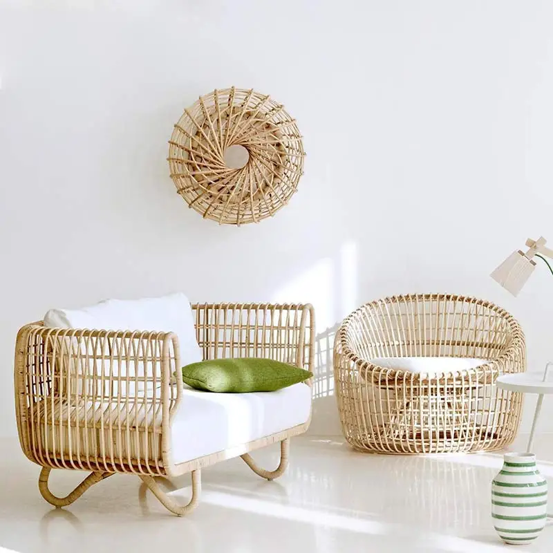 Rattan Furniture Wicker Outdoor Patio Pool Rattan Round Sofa Cover Contemporary Garden Set Garden PE Set Magnolia Tv Furniture