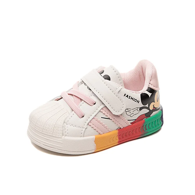 Cute Baby Shoes Boys Girls Shell Head Colorful Soft Bottom shoes First Walkers Kids Toddlers Baby Comfortable Sports Sneakers