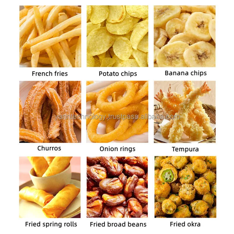 Automatic Frying Potato Chips Machine Auto Cassava Tofu Pellet Fryer Fry Onion Ring Churros Frying Machine
