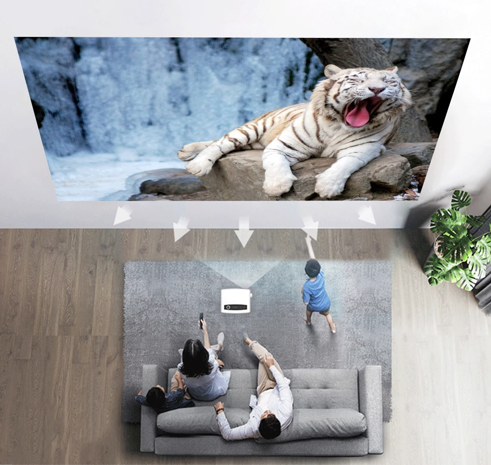 [New 1080P Portable beamer] Multimedia High Brightness 250 ANSI Lumens Native Full HD LCD Home Cinema Video Powerful Projector