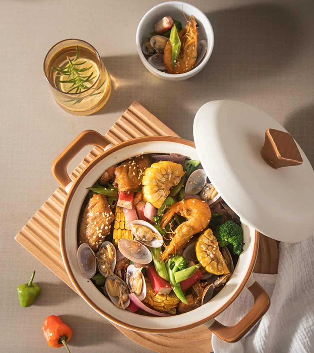 Large capacity stone pot Japanese gas high temperature resistant ceramic sand casserole pot stew soup ceramic casserole