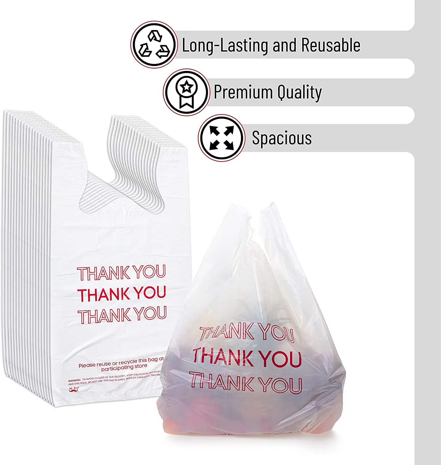 Одноразовая футболка HDPE check shopping bag пластиковая сумка
