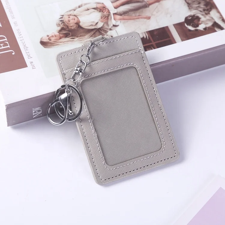 PU card holder with keychain