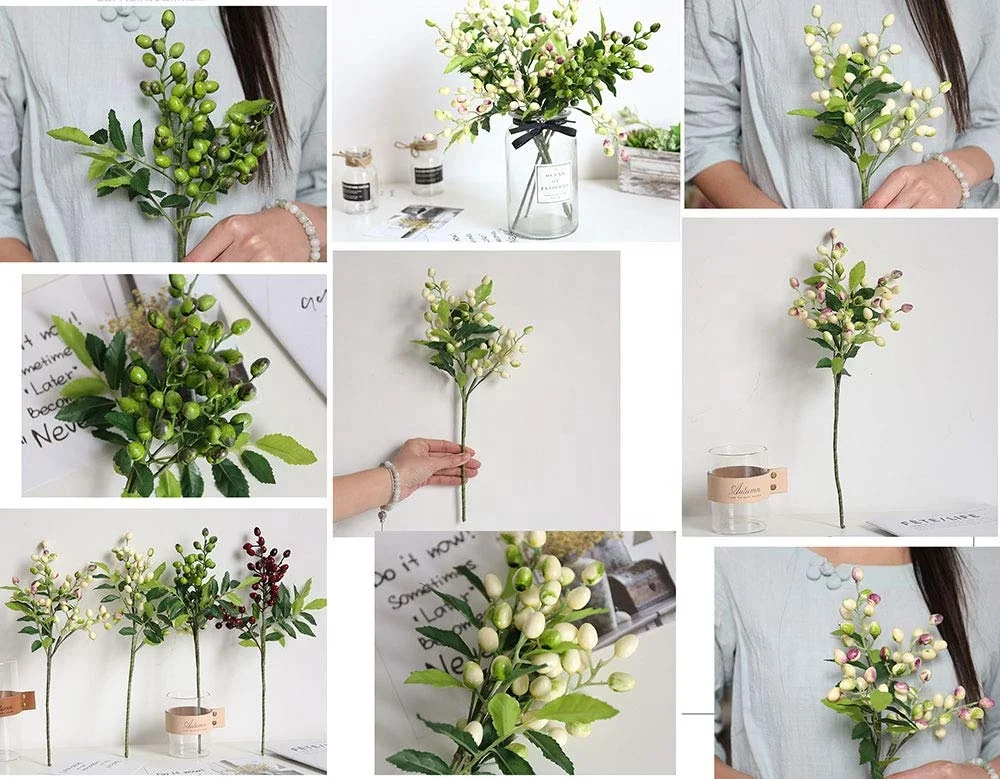 Olive fruit berry bean branch Christmas artificial flower manufacturer home decoration flower wall plant wall flower