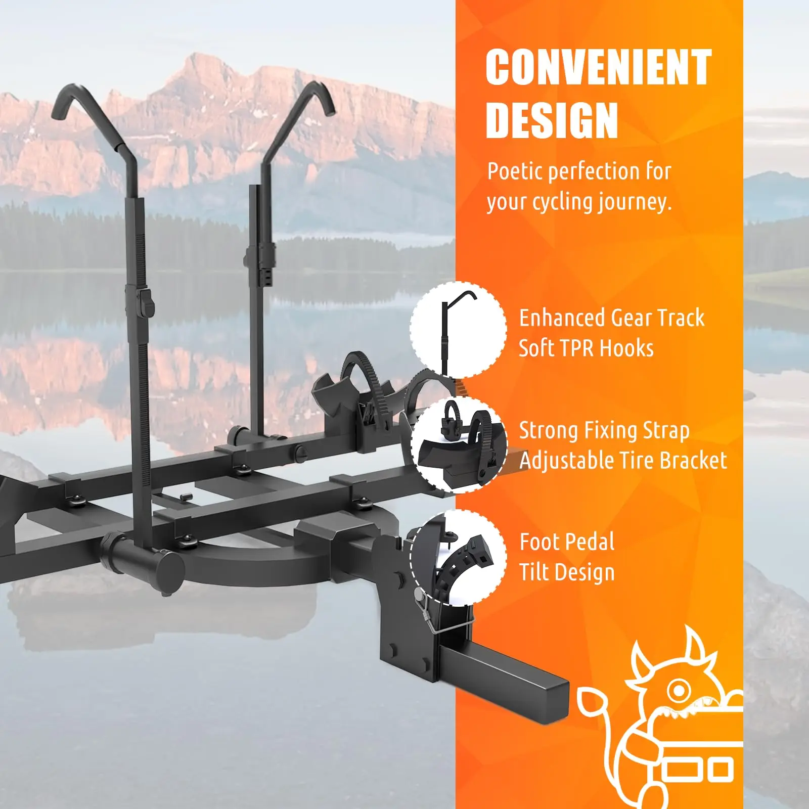 Trunk Mounted Bike Rack Car 2 Bike Rear Rack Bicycle Bike Rack for Car Carrier
