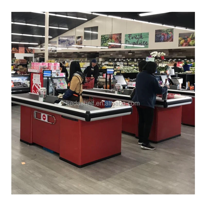 Gondola Checkout Counter Modern Retail Checkout Counters Supermarket Cashier Counter