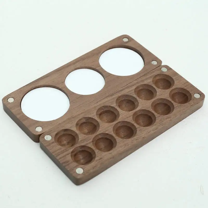 Bview Art High Quality artist Walnut Art Sketch Supplies Watercolor Color Box Multifunctional palette