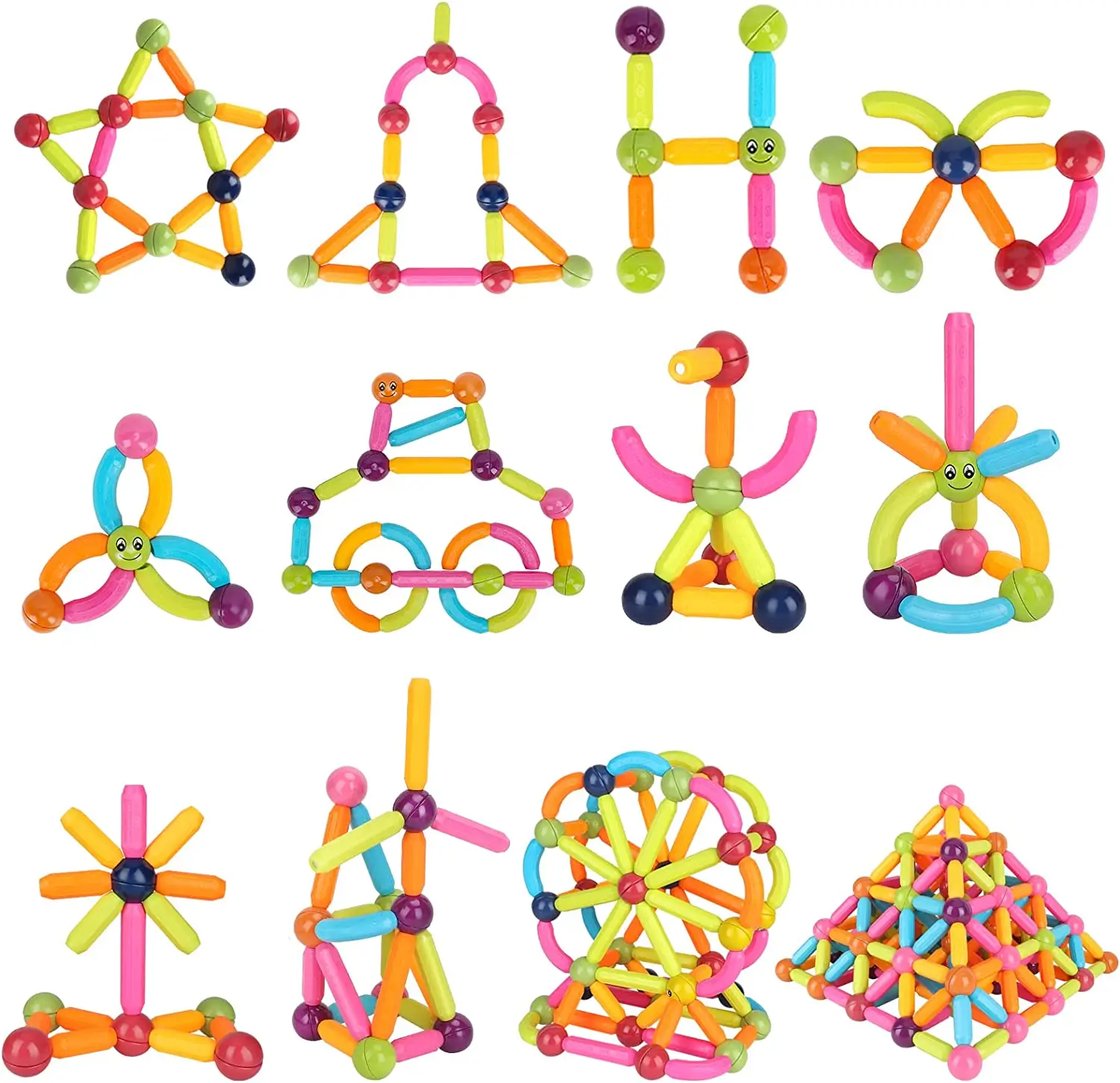 educational toy Variety magnetic building blocks toys 64 pcs magnetic building stick magnetic balls toys
