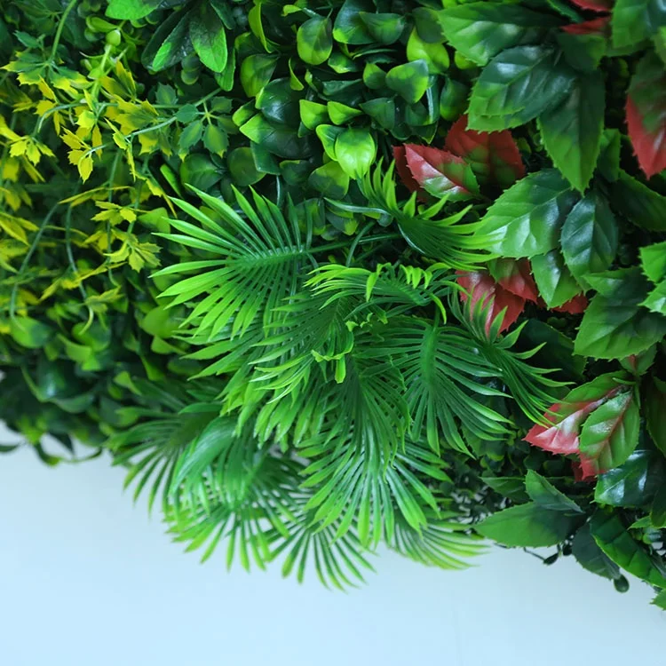 Public Building UV Protected Plastic Backdrop Panel Events Decor Artificial Hedge Fence Grass Green Plant Wall