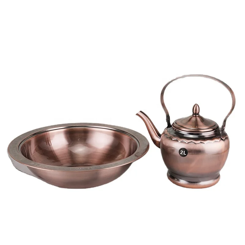 Retro 2.0L Water Kettle Large Size Basin Tableware Stainless Steel Kitchenware