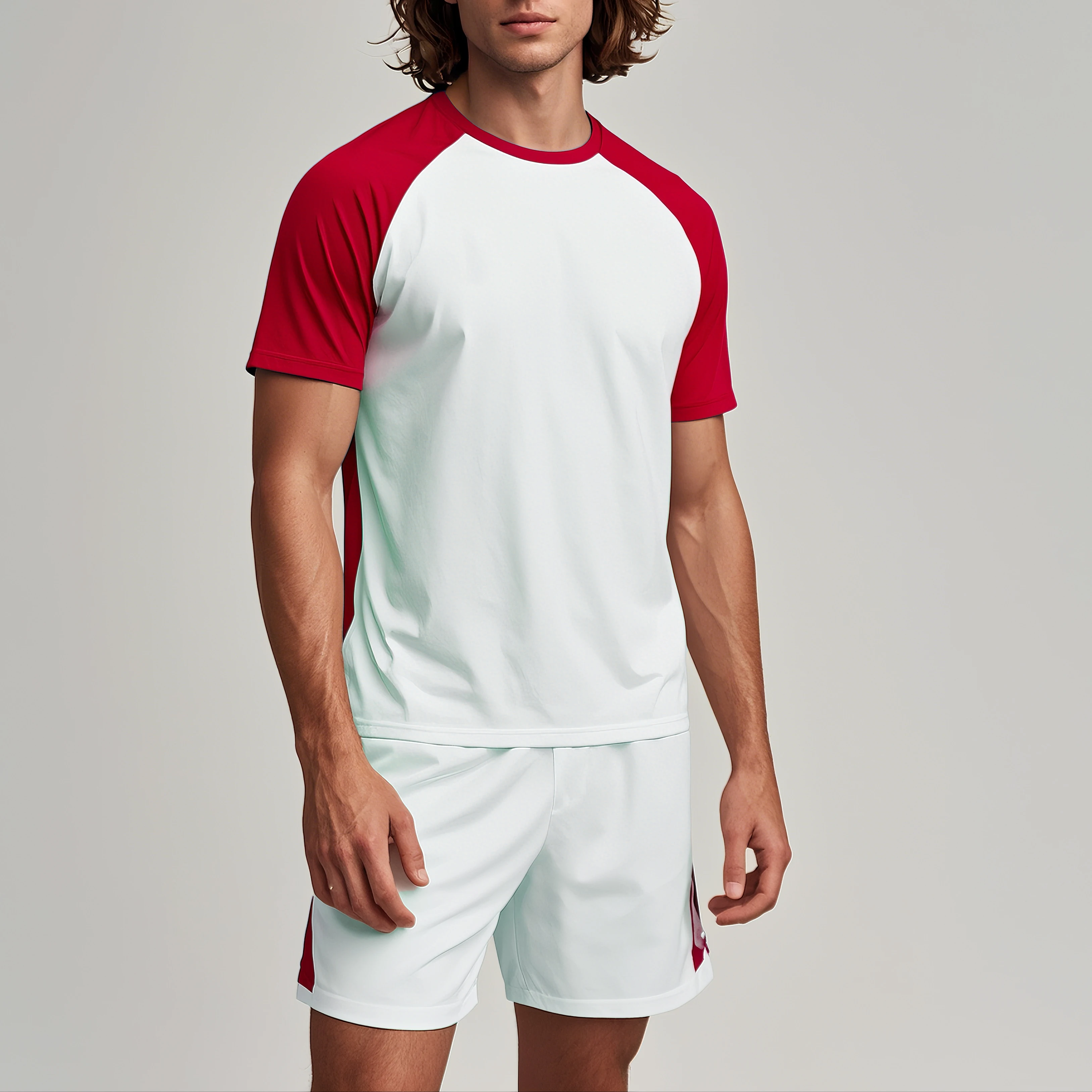 Luckpanther Summer Slim Fit Style Breathable Short Sleeve Contrast Color T Shirt Sports Casual T-shirt