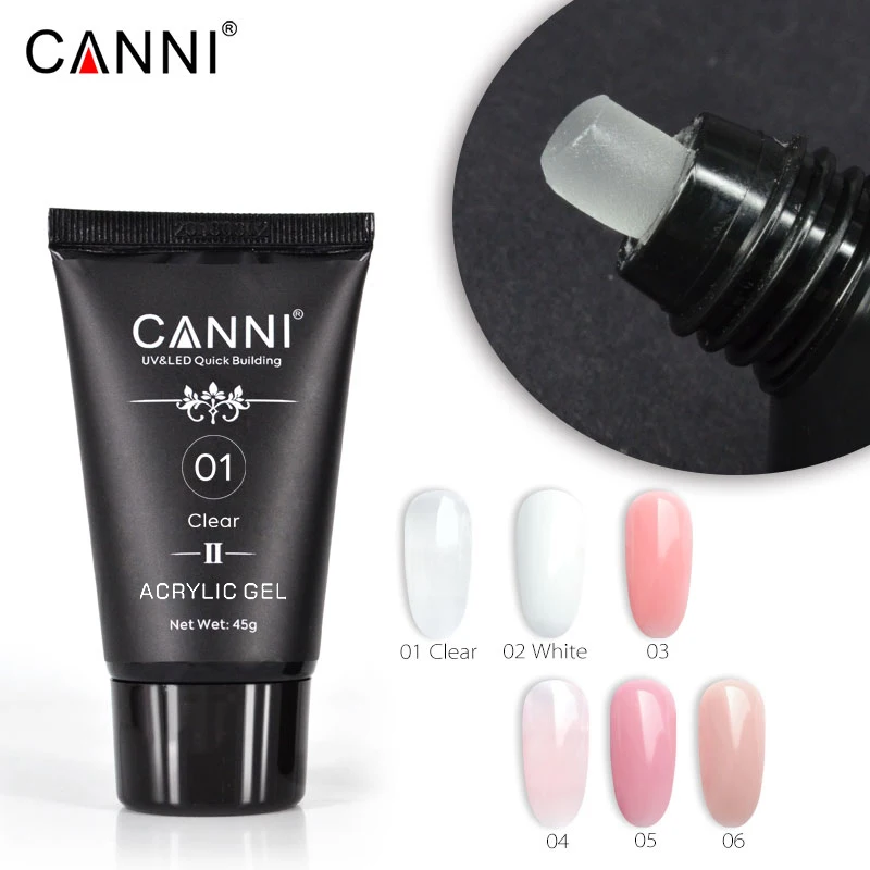 Новые товары для дизайна ногтей CANNI GEL 10 видов цветов 45 г удлиняемый светодиодный гель с прозрачным мягким покрытием