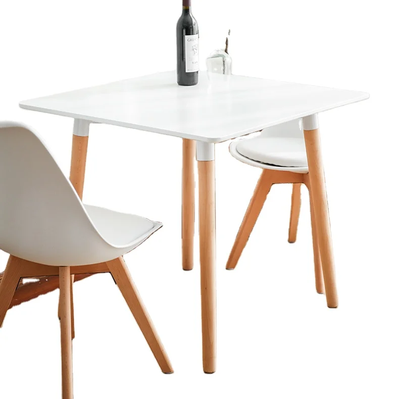 Modern Nordic Design High Quality Factory PP Plastic Chair Cafe Dining Set 6 Chairs Table for Home Use Featuring PU Material