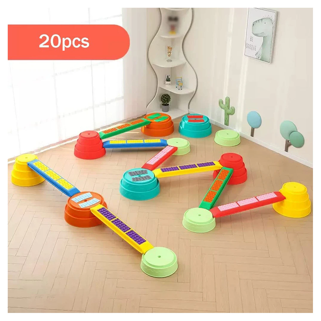 Stepping Stones for Kids Indoor Outdoor Balance Stones-20 Pcs Exercise Balance Coordination Sensory Training Balance Beam Toys