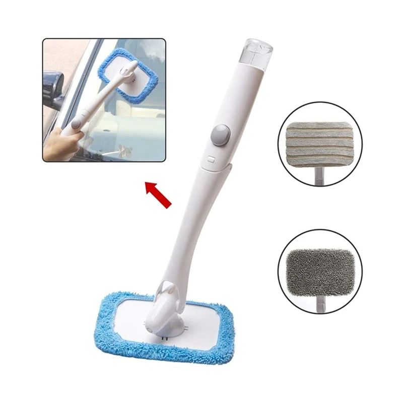 Glass Cleaning Tool Spray Car Windshield Cleaner Tool Front Inside Window Screen Brush with Foldable Handle Pivoting Head