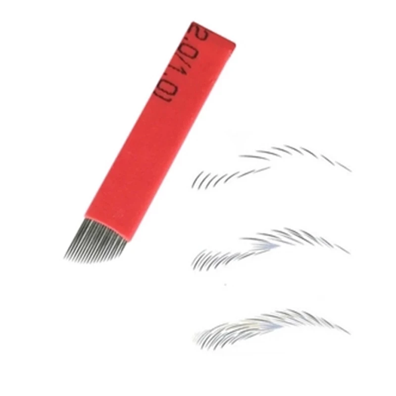 New Arrivals Red 0.18Mm U Shape Lamina Flex Makeup Blade Pen Eyebrow Microblading Tattoo Needles