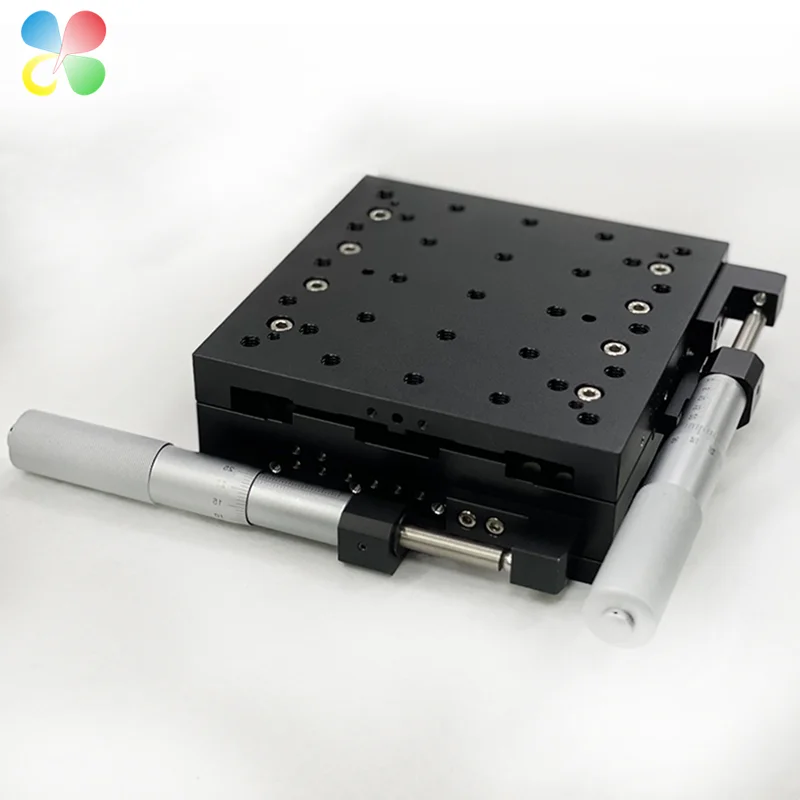 C&K 120*120mm Table Size Optical Instrument XY Axis Translation Stage Manual Slider Micro Manual Linear Stage