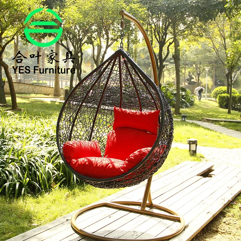 Cheap wicker hanging swing chair rattan hanging chair leisure furniture D011A