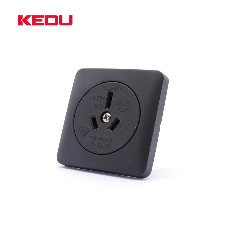 KEDU S230E-7 black color 250V 15A no cover australia standard socket