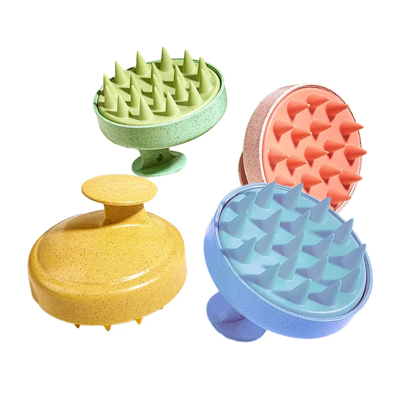 Wheat straw shampoo does not hurt your hair, hand-held silicone brush wet and dry portable baby massage