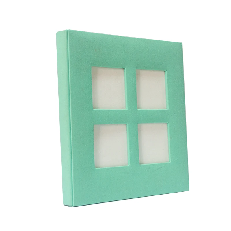 Customized 29.5*21cm 50 Page DIY Photo Albums Fabric Covers with 4 Windows Handmade Scrapbooking  Black Or white Pages