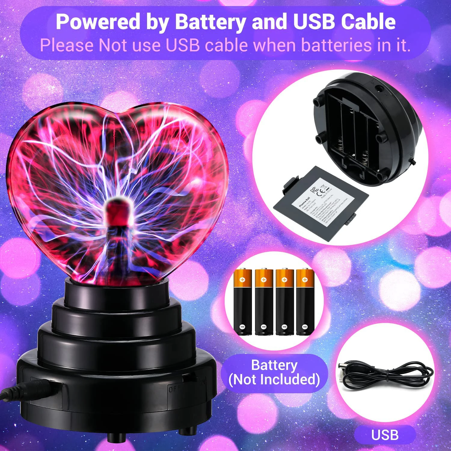 Shake sound popular love plasma ball electrostatic ball glow magic lightning ball electric light ion generator