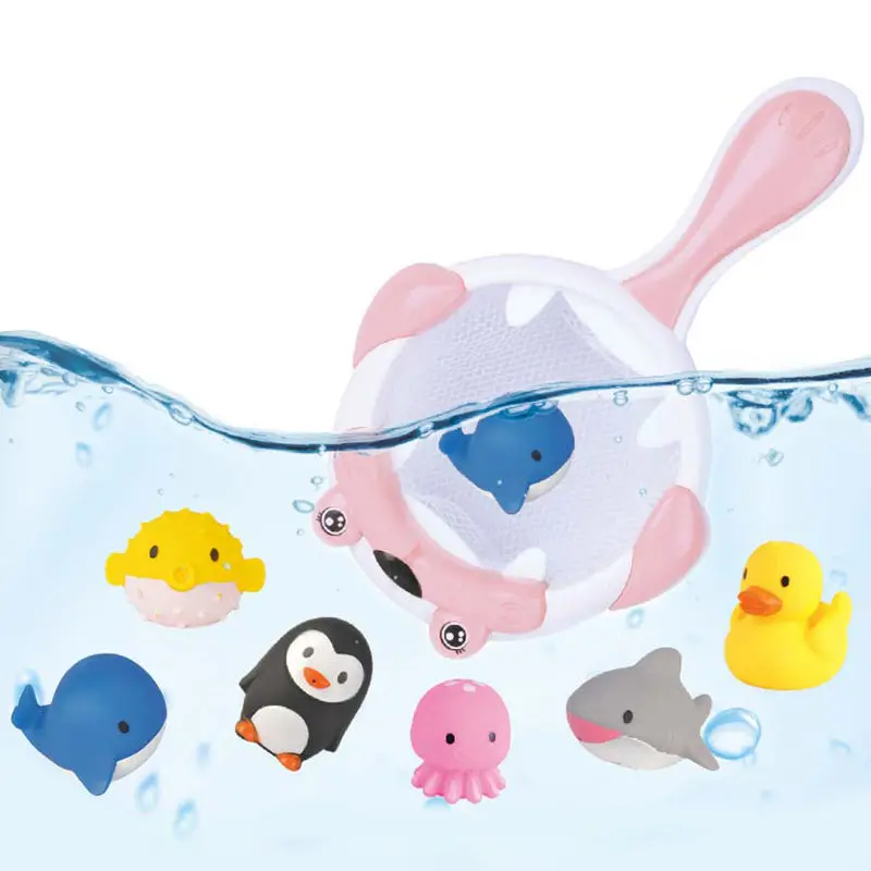 2024 Child Cartoon Bath Toy Baby Fishing Toys Water Play Soft Rubber Animal Bath Toys For Kids