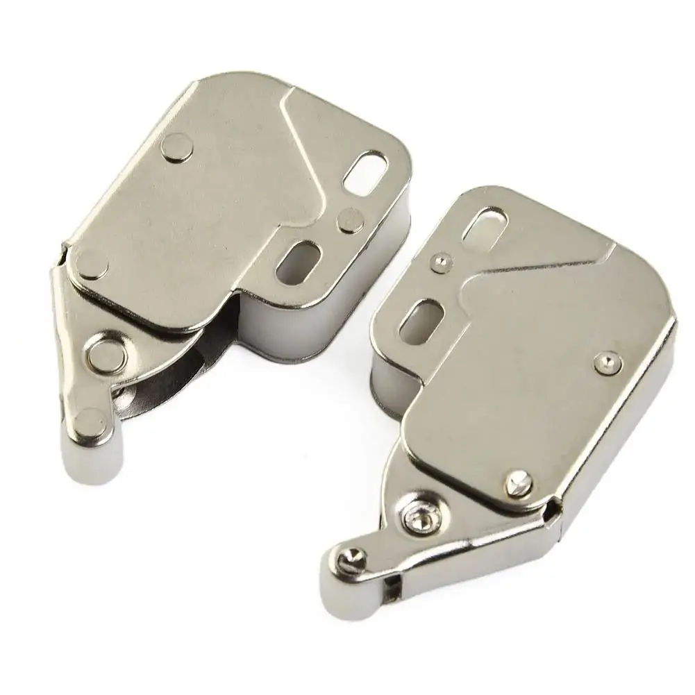 2Pcs Mini Push Spring Clip Door Lock Catch Latch Cabinets Automatic Spring Cupboard Lock with Keys for Furniture Hardware