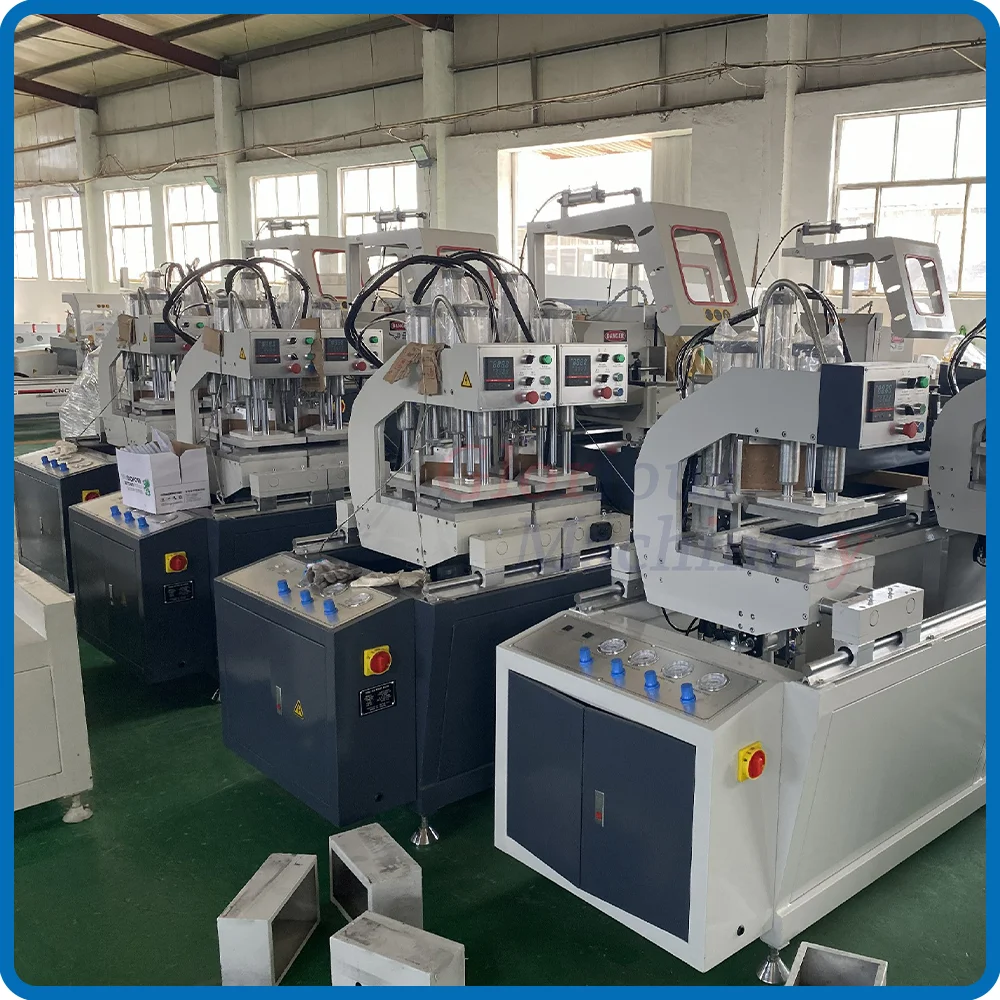 Automatic PVC Window Plastic UPVC Double Head Corner Seam Welder Manufacturing Plant Construction Featuring PLC Motor Core