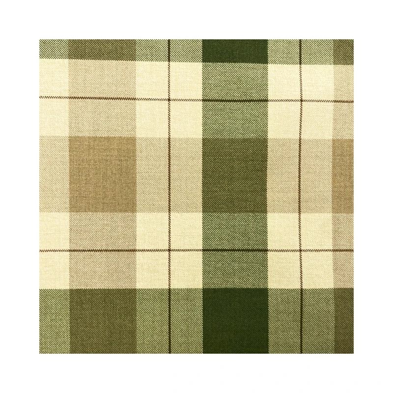 Two-Color Available Yarn Dyed Fabric Stock Grass And Chestnuts Color Polyester Plaid Fabric For Jk Uniform