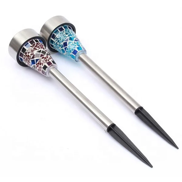 Led mosaic solar light garden stick lamp