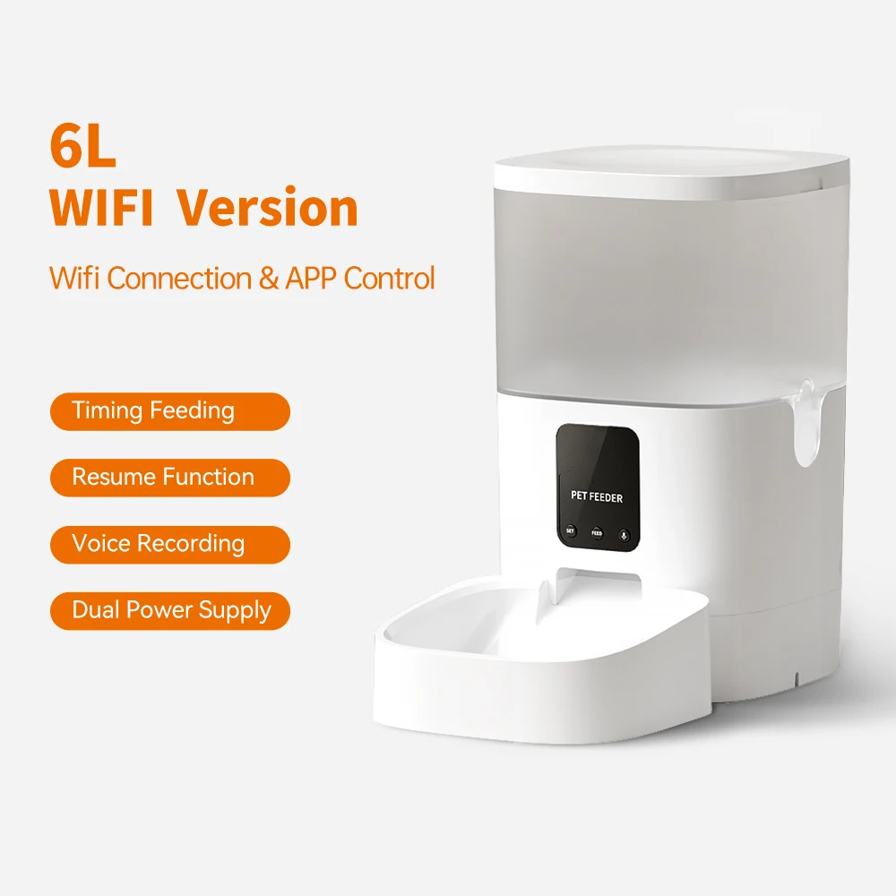 6L Pet supplies Wholesale Smart App Wifi Automatic Water Pet Bowl Smart Feeder Pet Dog Cat Automatic Feeder
