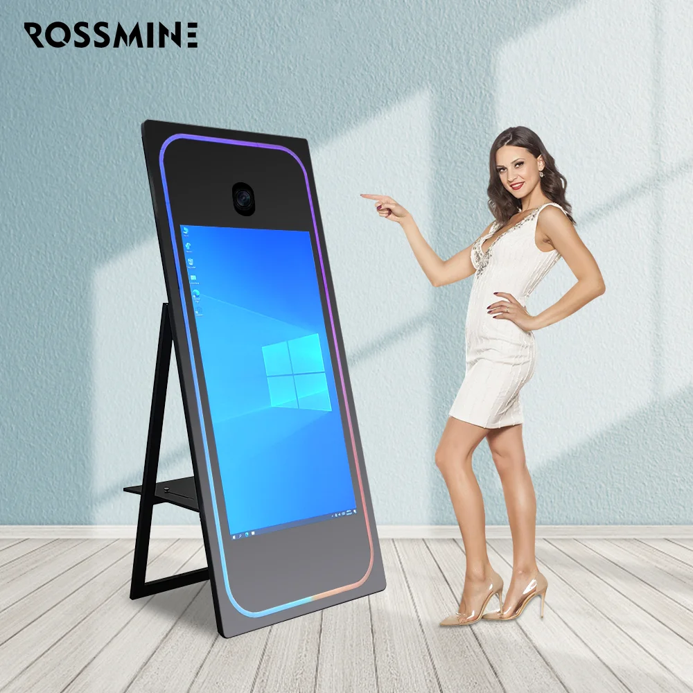 65 inch  magic-mirror-photobooth easy selfie mirror photo booth machine led frame photo booth mirror wedding machine