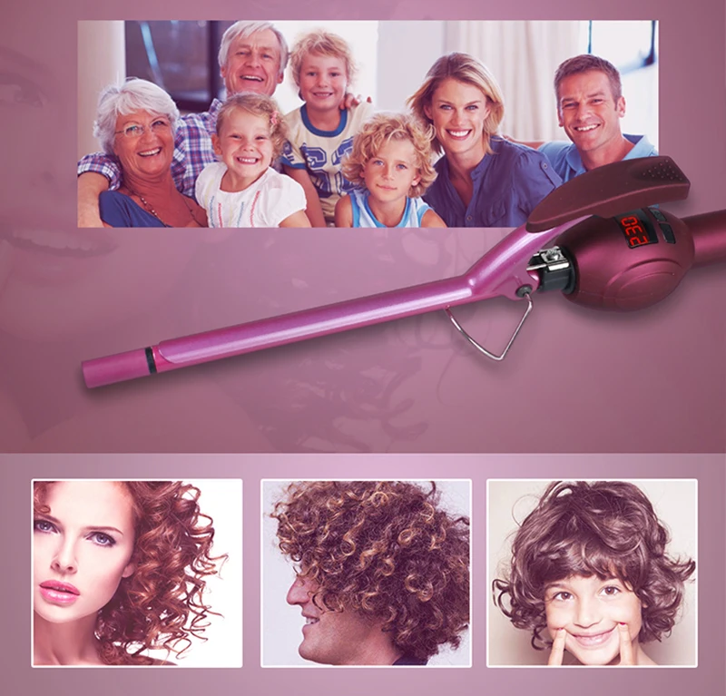Classic Fashion Red Portable Hair Curler Automatic Rapaid Heating Long Barrel Curling Iron For Woman