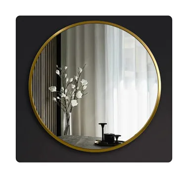 Wholesale luxury Home Decor big large Gold Round Shape circle Metal Frame Decorative bathroom Wall Mirror miroir espejo spiegel