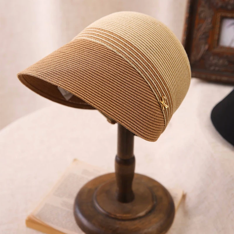 Wholesale Summer Women Straw Sun Visor Hats High Quality Fine Grass UV Protection Large Brim Equestrian Floppy Straw Beach Hat