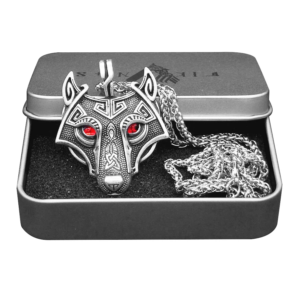 Jewelry wholesale alloy Viking pendant personalized jewelry wolf head necklace