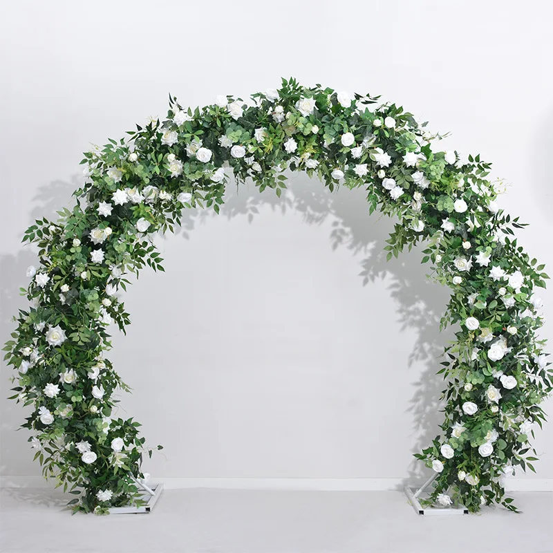 Church Door Design Greenery Artificial White Flowers Garden Decoration Outdoor Wedding Decoration Backdrop Arch for Event Stage
