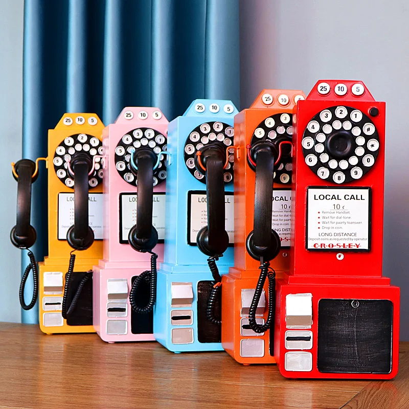 Creative network red milk tea shop bar wall props Retro Old Telephone model wall hanging wall decoration Pendant