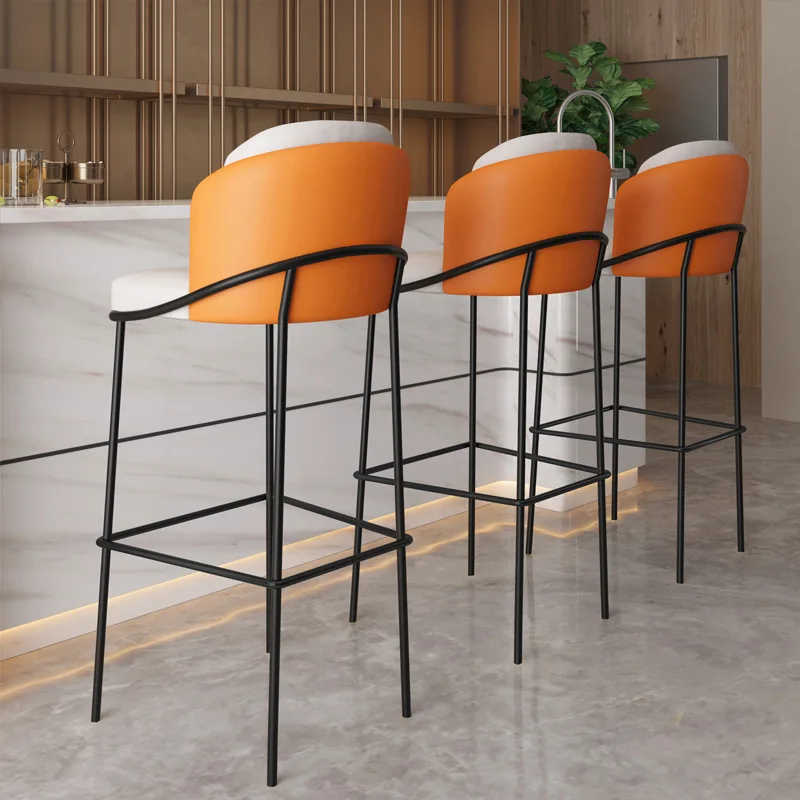 Современный стул king металлический итальянский кожаный барный из нержавеющей стали зеленого цвета и высокий для барной мебели