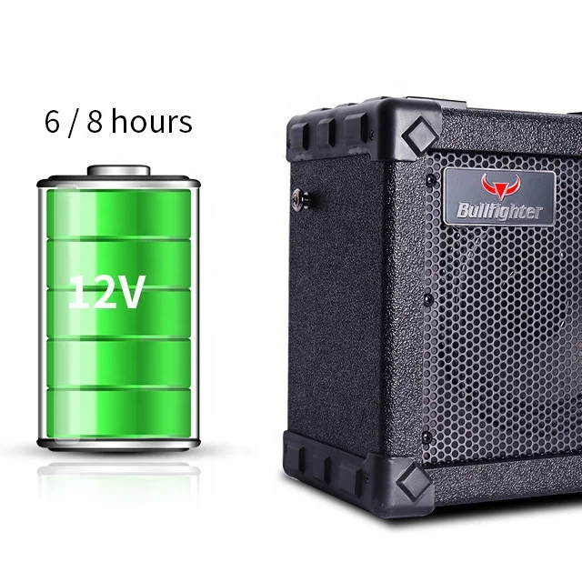 Bullfighter 30watts black rechargeable electric and Acoustic Guitar Mini Amplifier for guitar