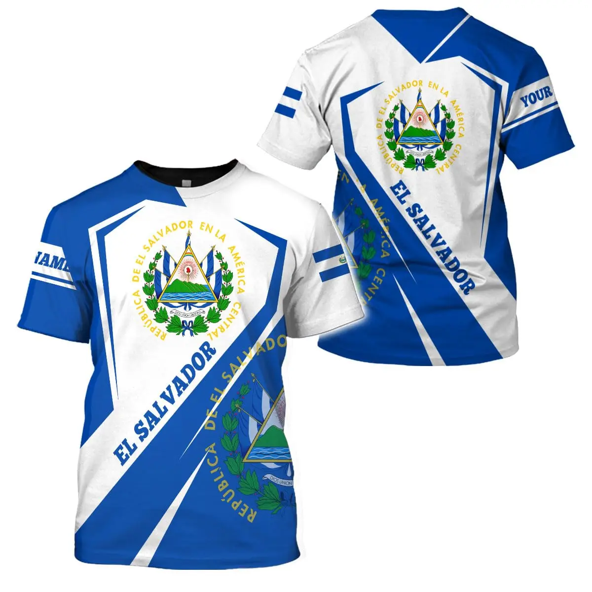 Drop Shipping Products 2023 El Salvador Flag Pattern Men Outdoor Large Size Sports Jersey Tee Comfortable Elastic T-Shirt Cheap