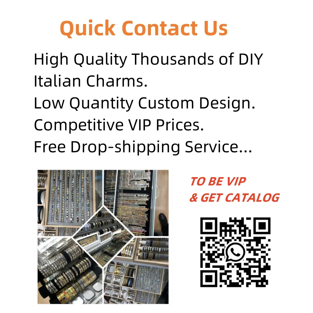 New Fashion New Style Colorful Flowers Italian Charm Link Stainless Steel Customized DIY Italian Charm Bracelet Italian Charms