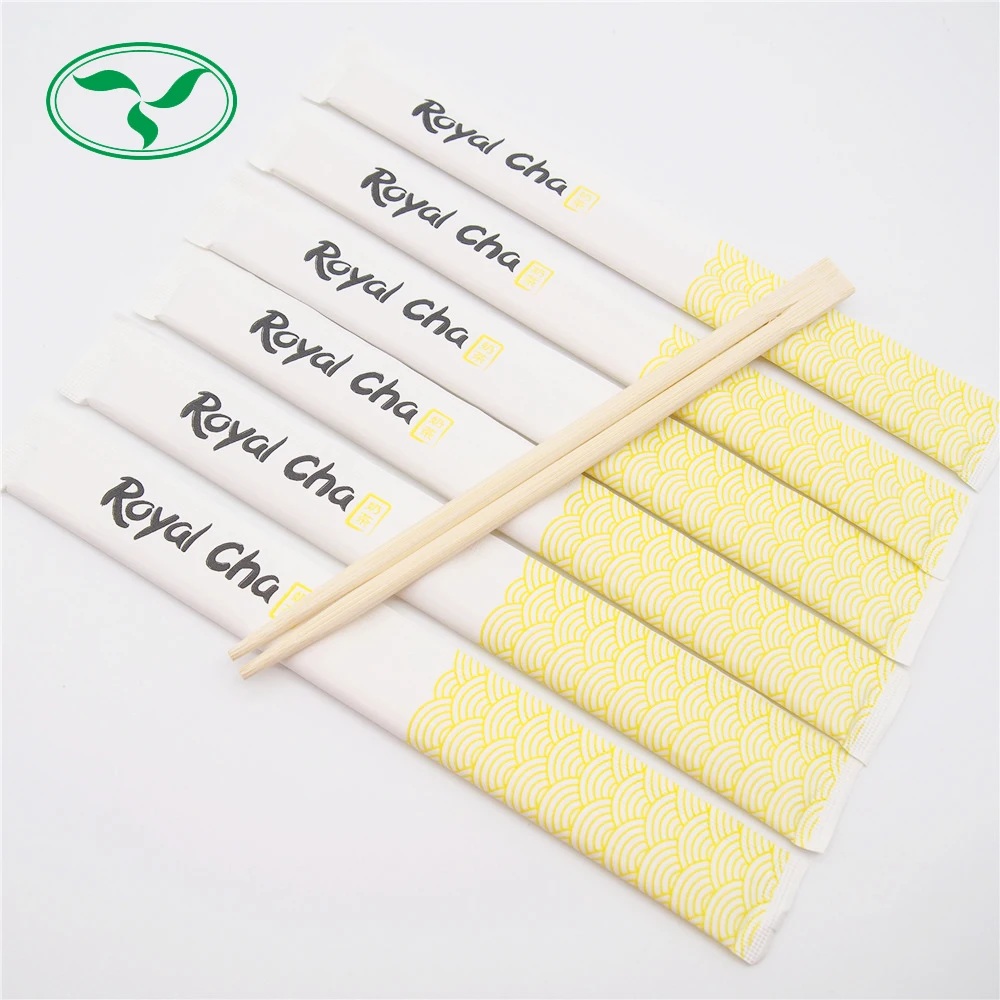 Wholesale bamboo disposable chopsticks tensoge sushi chopsticks with customized full sleeve paper