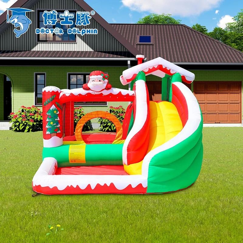 New Holiday Theme Air Candy Decoration Bouncer Slide Inflatable Bounce House Christmas Bouncy Castle