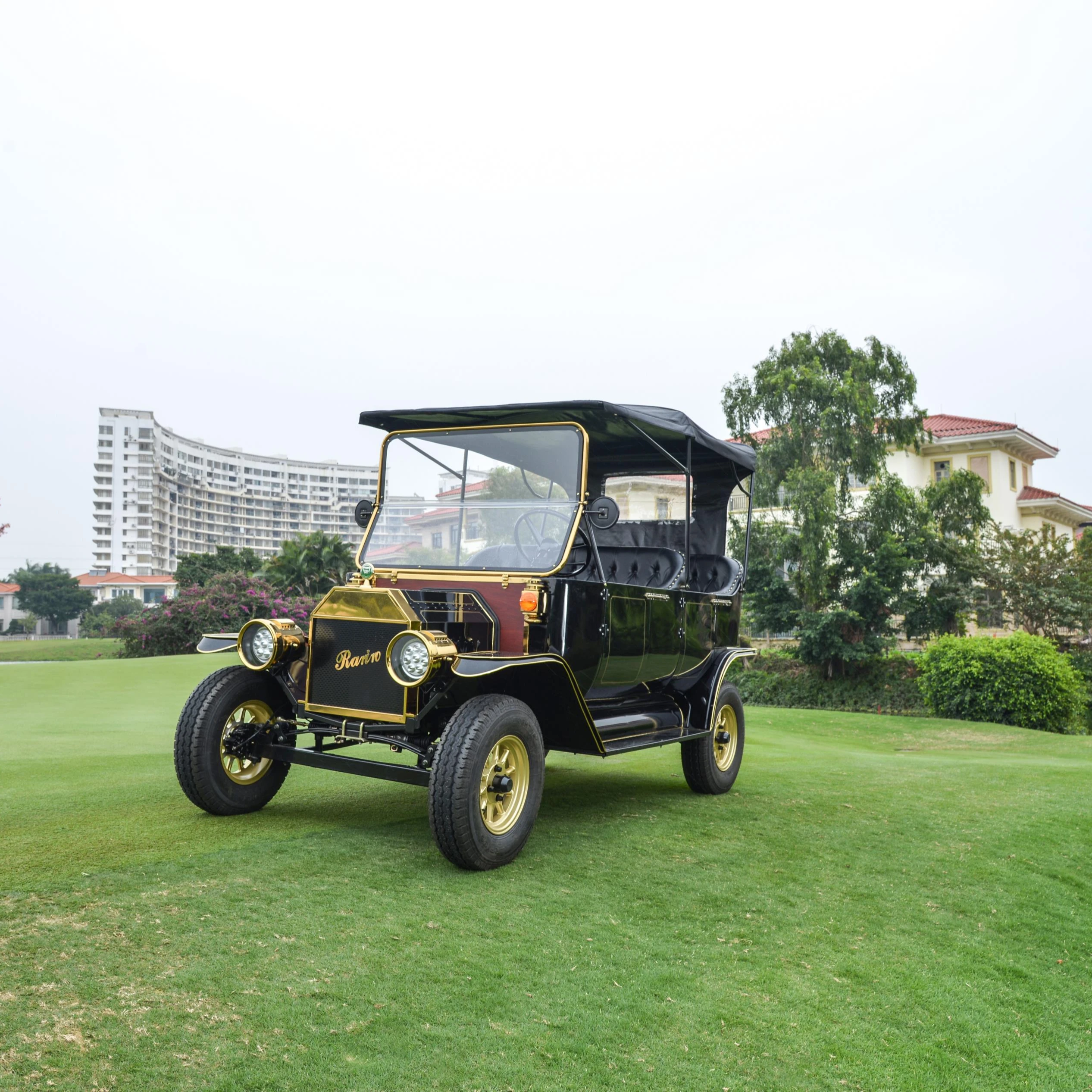 New arrival luxury vintage design resort shuttle bus tourist electric classic car