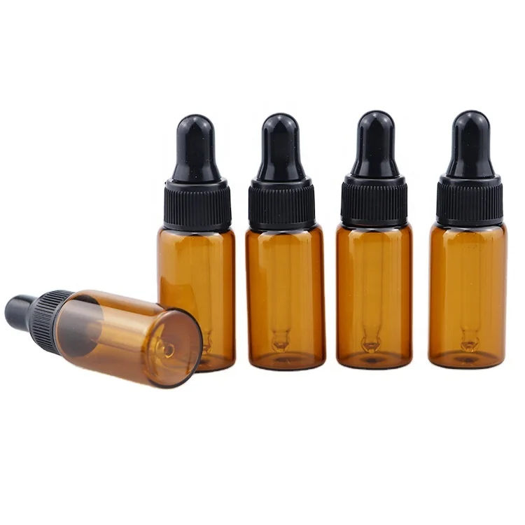 Wholesale clear mini  bottle 1ml 2ml 3ml 5ml 10ml glass vials with glass pipette dropper cap