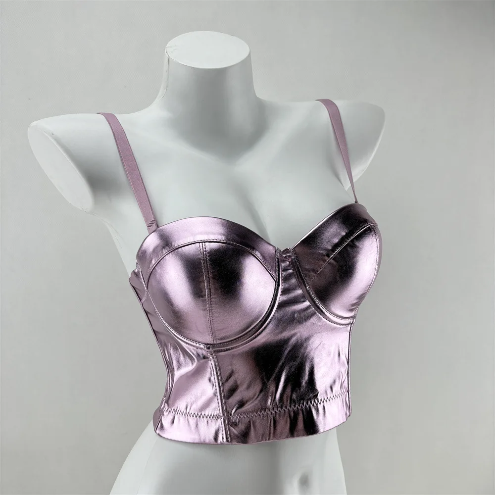 Manufactory Factory Wholesale Body Shaping PU Leather Tube Top Inner Wear Outer Wear Multi Color Bustier Corset Bra Top